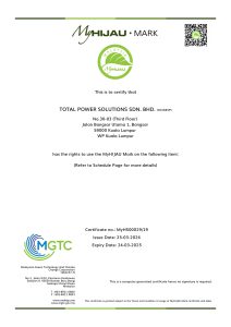 MyHijau certification MyHS00029/19